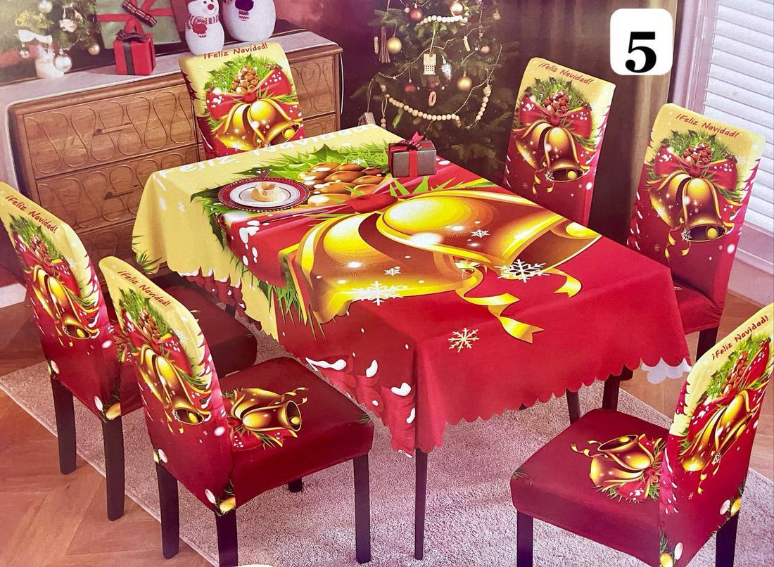 SET MANTEL CON FORROS NAVIDEÑO