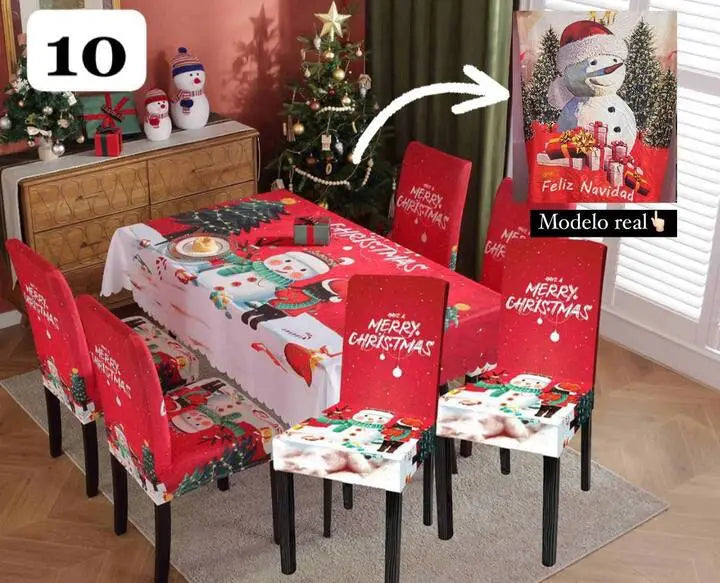 SET MANTEL CON FORROS NAVIDEÑO
