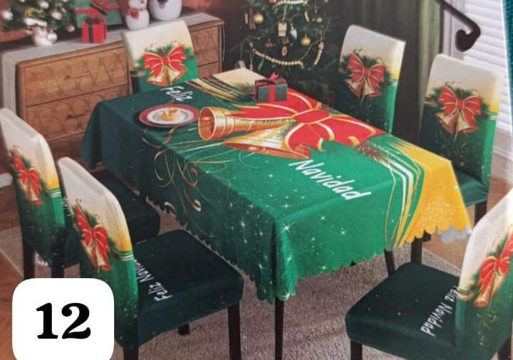 SET MANTEL CON FORROS NAVIDEÑO