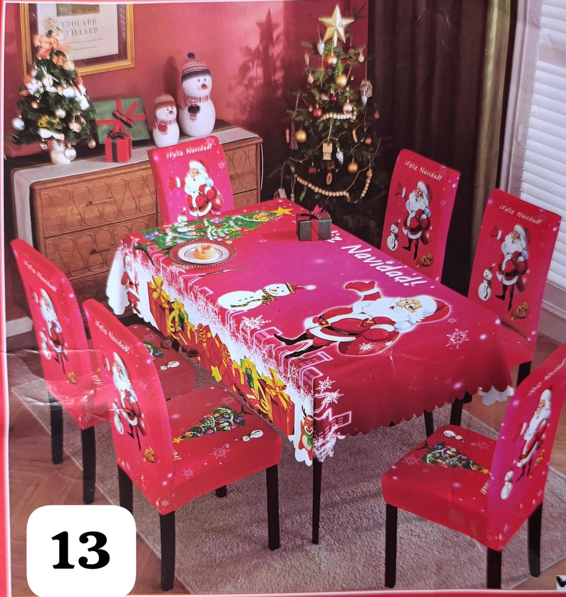 SET MANTEL CON FORROS NAVIDEÑO