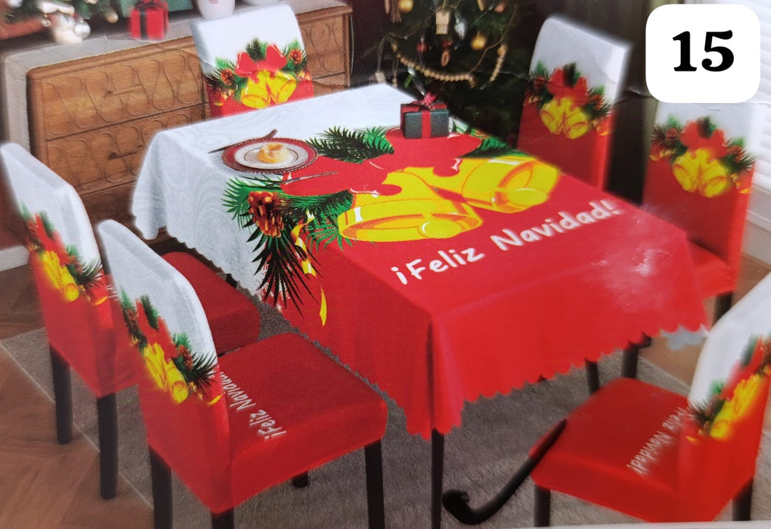 SET MANTEL CON FORROS NAVIDEÑO
