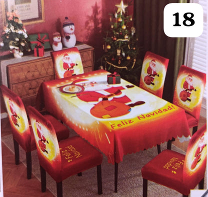 SET MANTEL CON FORROS NAVIDEÑO