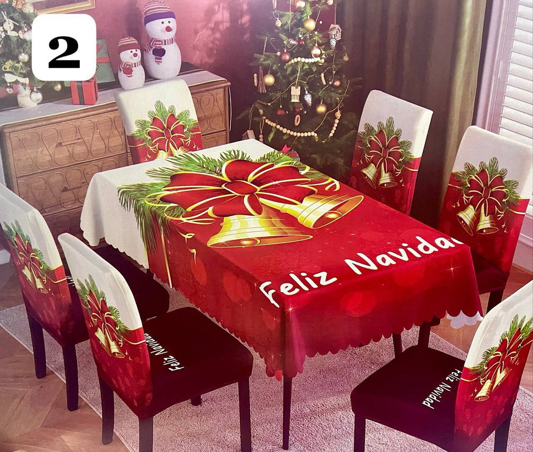 SET MANTEL CON FORROS NAVIDEÑO