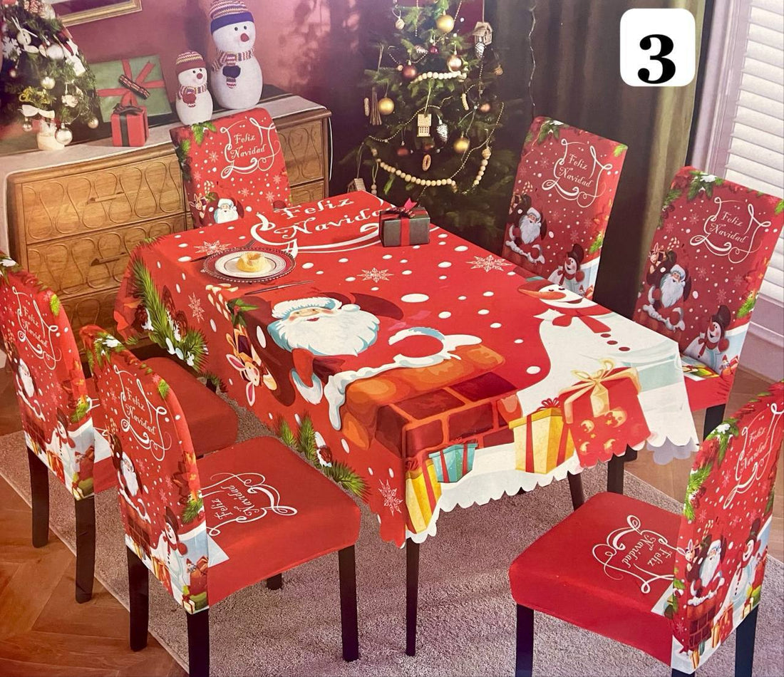 SET MANTEL CON FORROS NAVIDEÑO