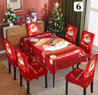 SET MANTEL CON FORROS NAVIDEÑO