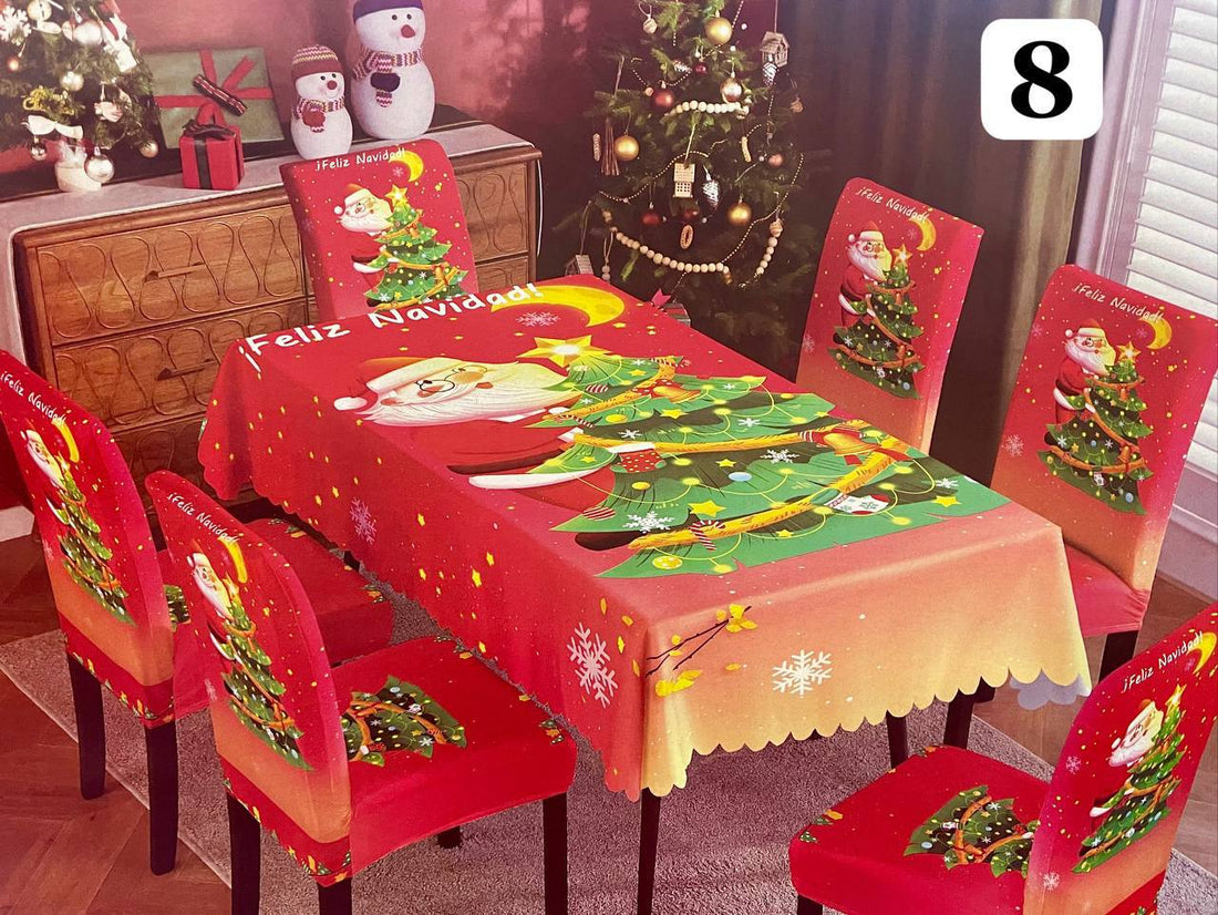 SET MANTEL CON FORROS NAVIDEÑO