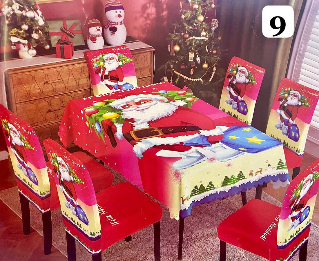 SET MANTEL CON FORROS NAVIDEÑO