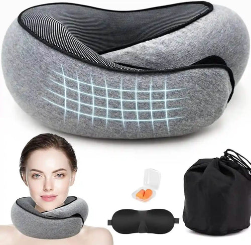 Almohada Viajera FlyHugz® 🎁 Gratis Antifaz y Tapaoidos