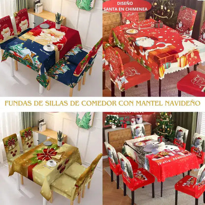 SET MANTEL CON FORROS NAVIDEÑO