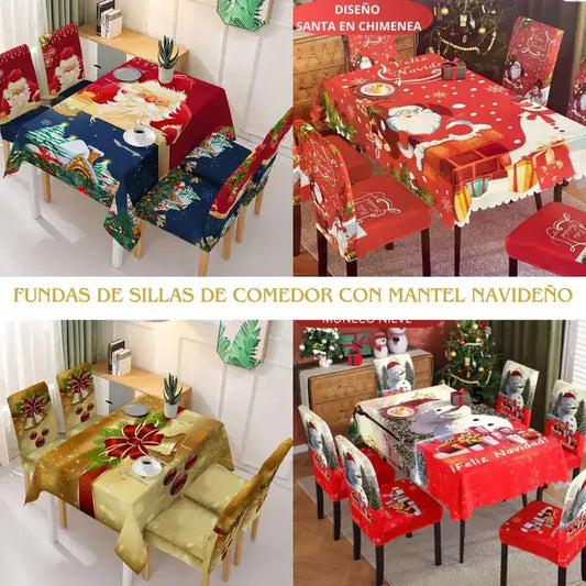 SET MANTEL CON FORROS NAVIDEÑO